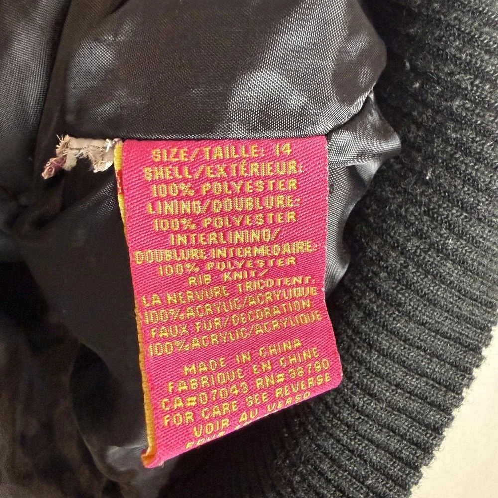 Dollhouse Vest Girls 14 Black Quilted Puffer‎ Zip Heart Pockets Fall Winter